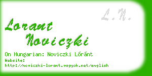 lorant noviczki business card